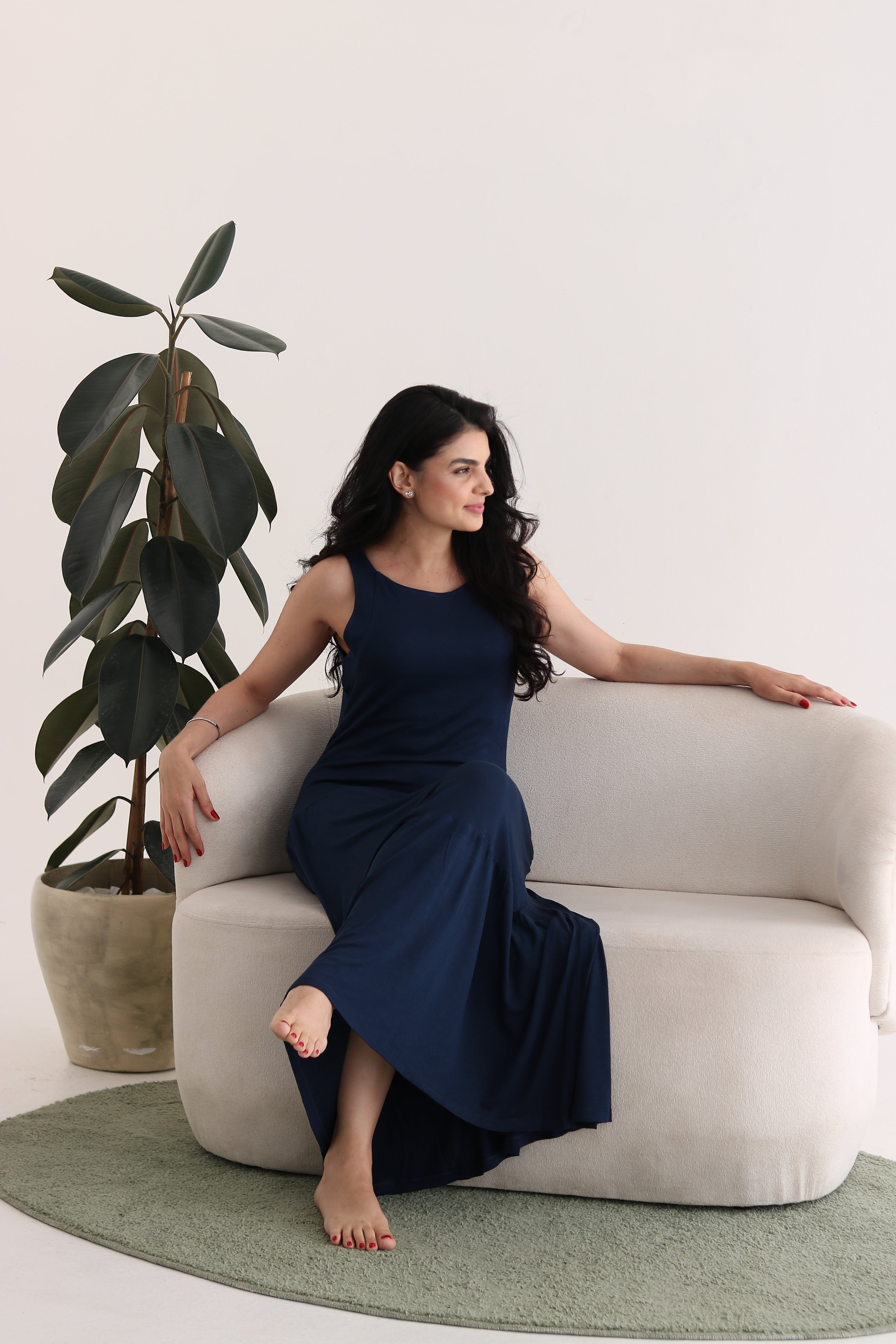 Camisola Longa Serena Azul Noite