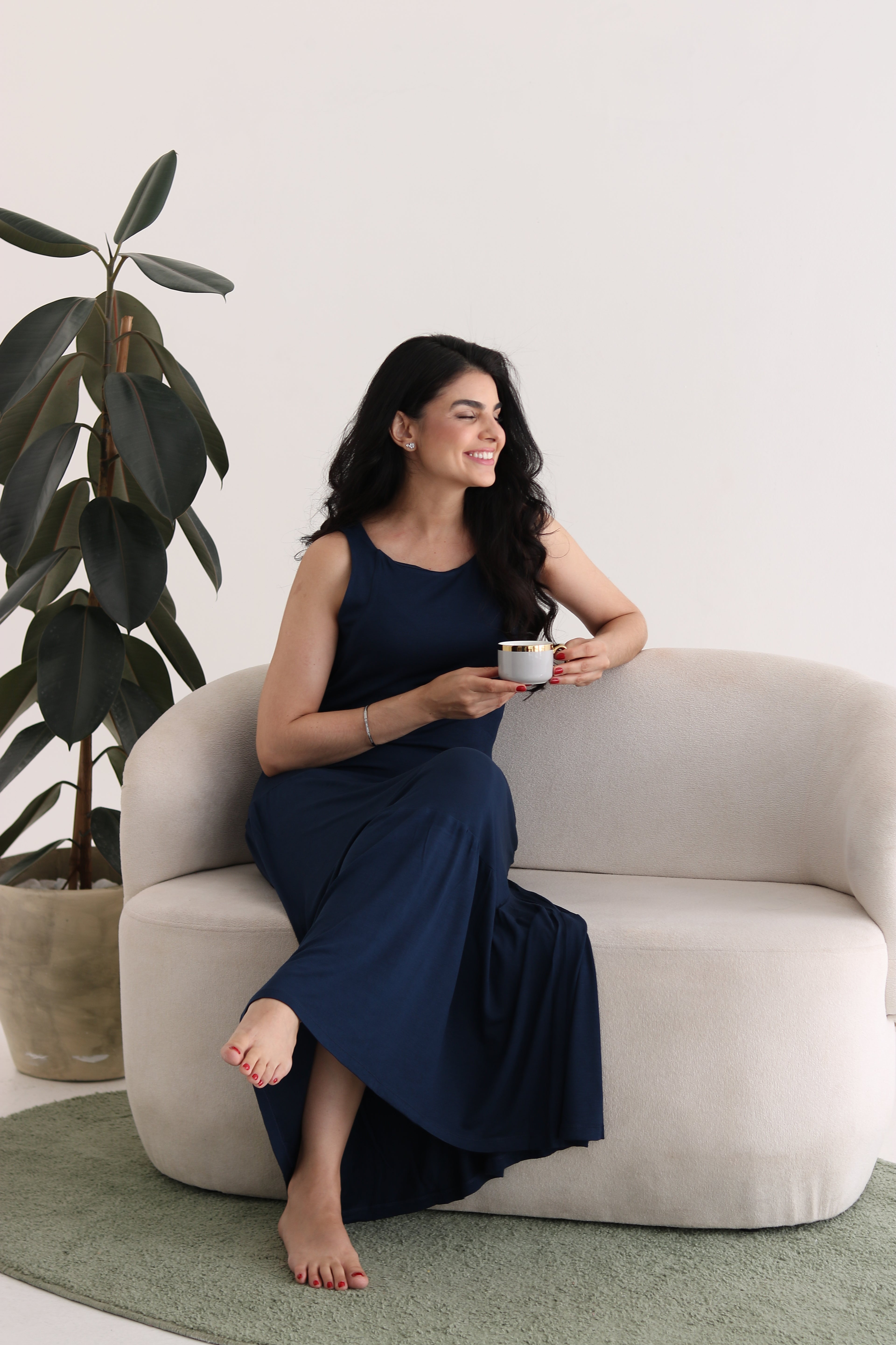 Camisola Longa Serena Azul Noite