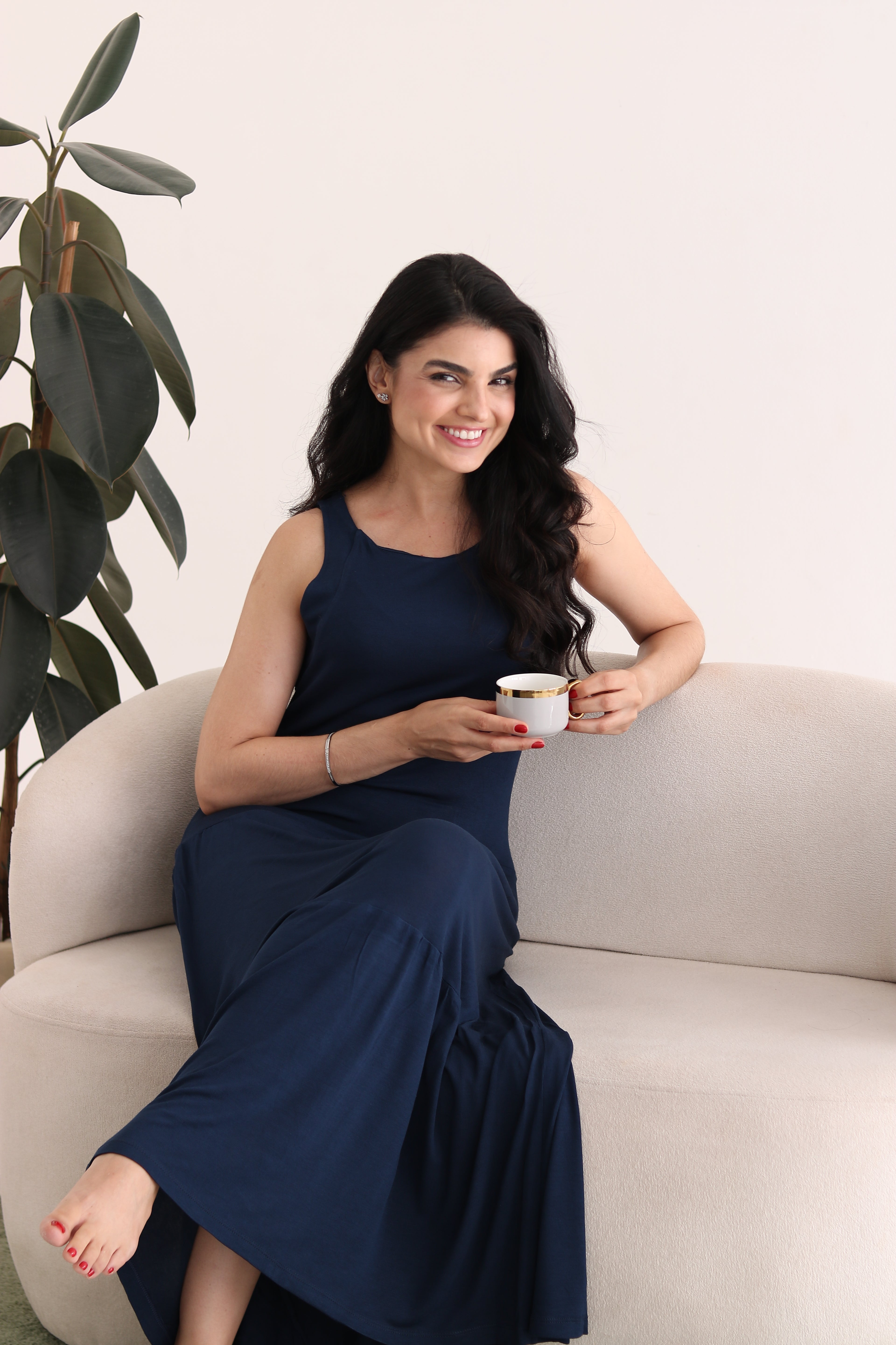 Camisola Longa Serena Azul Noite