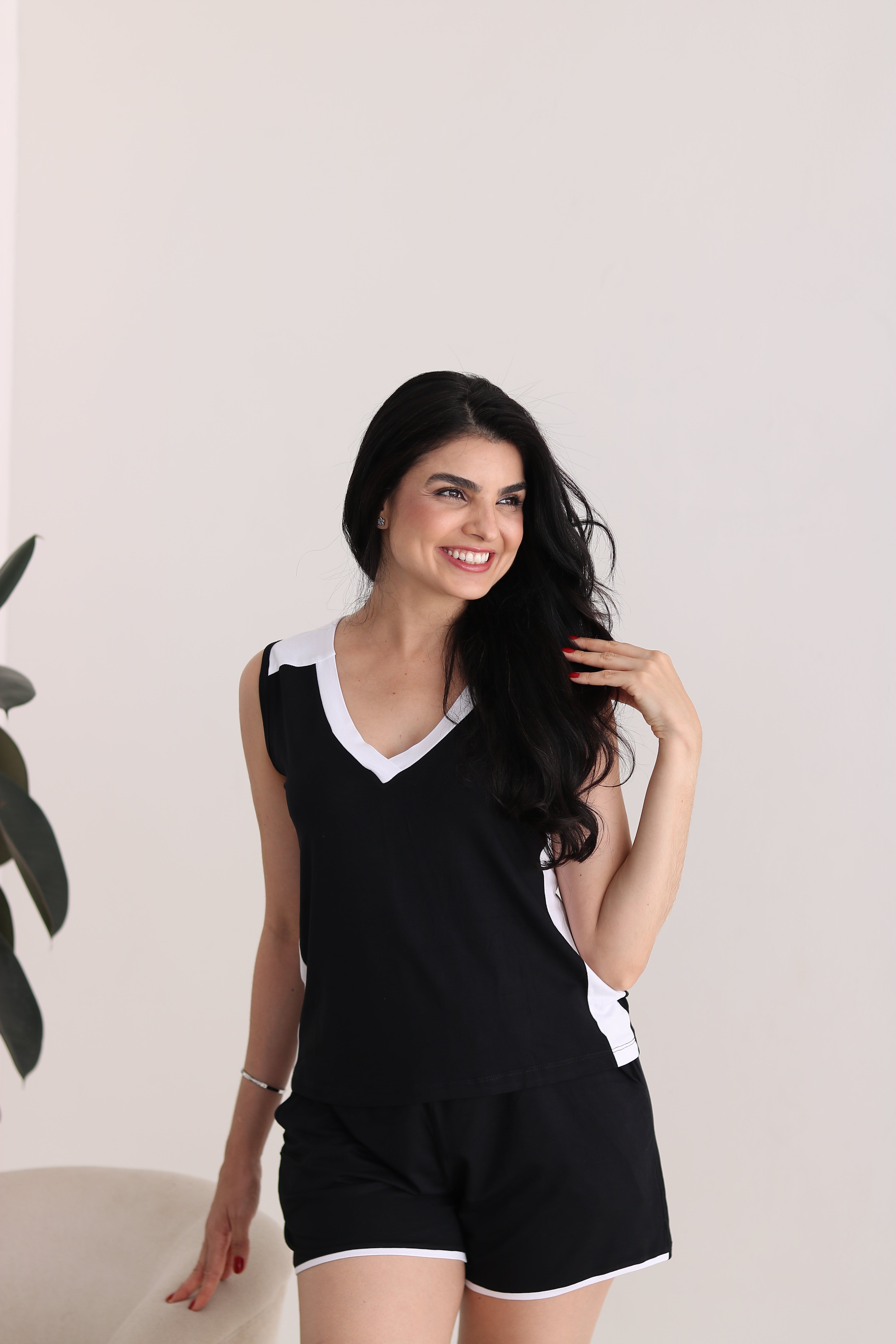 Pijama Curto Essencial Preto