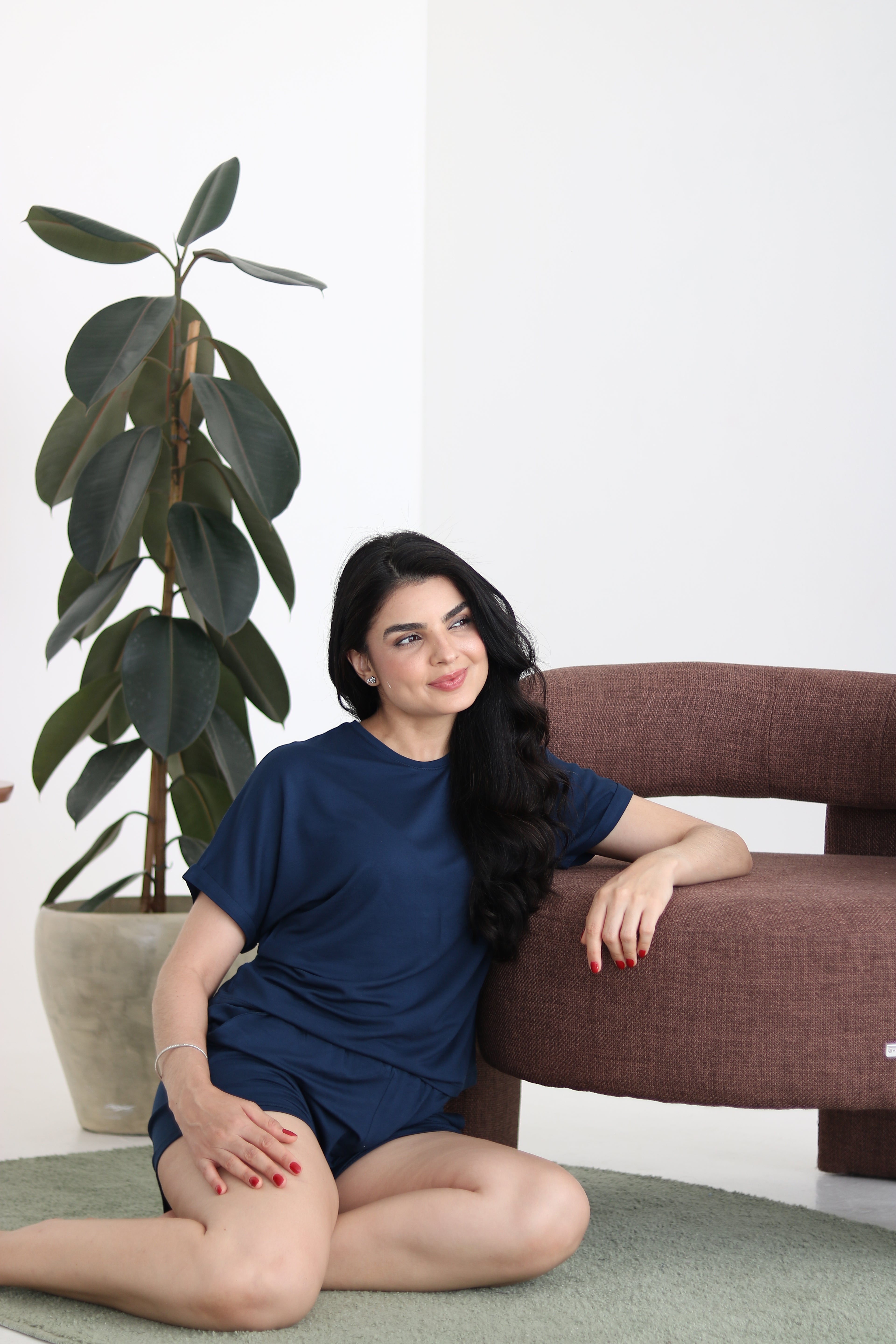 Pijama Curto Comfort Azul Marinho